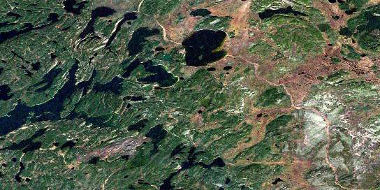 Heddery Lake Satellite Map 074B12 at 1:50,000 scale - National Topographic System of Canada (NTS) - Orthophoto