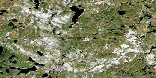 Gwillim Lake Satellite Map 074B14 at 1:50,000 scale - National Topographic System of Canada (NTS) - Orthophoto