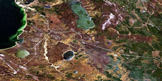 Mclean Lake Satellite Map 074C06 at 1:50,000 scale - National Topographic System of Canada (NTS) - Orthophoto