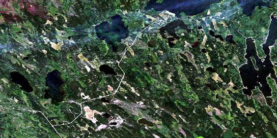 Air photo: Mcaneeley Lake Satellite Image map 074C07 at 1:50,000 Scale