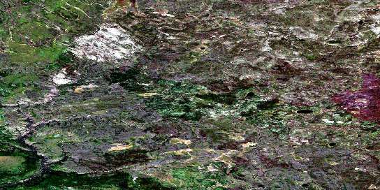 High Hill River Satellite Map 074D16 at 1:50,000 scale - National Topographic System of Canada (NTS) - Orthophoto