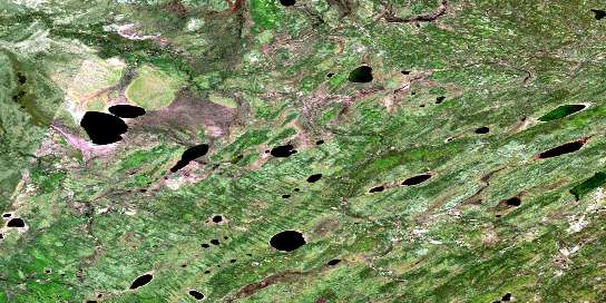 Audet Lake Satellite Map 074E10 at 1:50,000 scale - National Topographic System of Canada (NTS) - Orthophoto