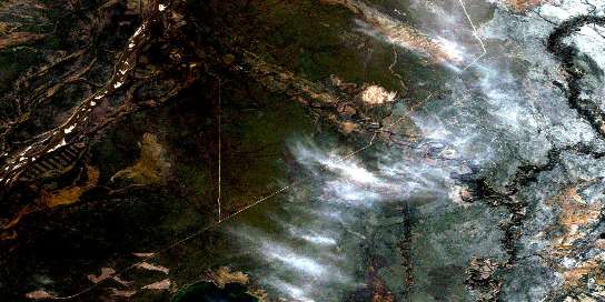 Air photo: Firebag River Satellite Image map 074E11 at 1:50,000 Scale