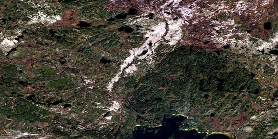 Neff Lake Satellite Map 074F01 at 1:50,000 scale - National Topographic System of Canada (NTS) - Orthophoto