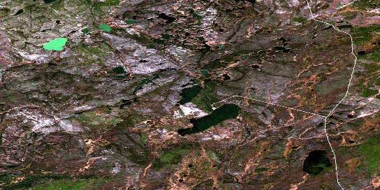 Descharme Lake Satellite Map 074F03 at 1:50,000 scale - National Topographic System of Canada (NTS) - Orthophoto