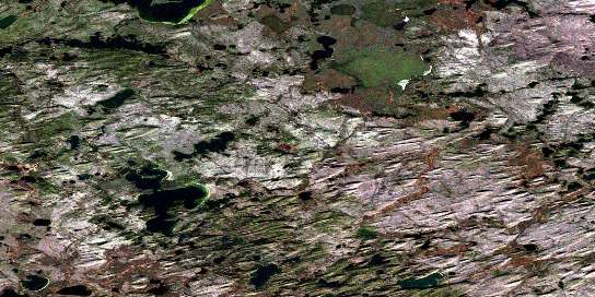Dunning Lake Satellite Map 074F16 at 1:50,000 scale - National Topographic System of Canada (NTS) - Orthophoto