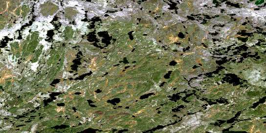 Nyberg Lakes Satellite Map 074G04 at 1:50,000 scale - National Topographic System of Canada (NTS) - Orthophoto