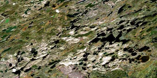 Keefe Lake Satellite Map 074H10 at 1:50,000 scale - National Topographic System of Canada (NTS) - Orthophoto