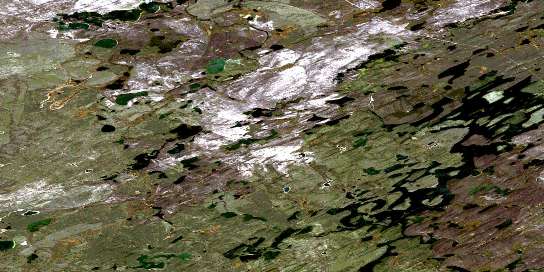 Theriau Lake Satellite Map 074I07 at 1:50,000 scale - National Topographic System of Canada (NTS) - Orthophoto