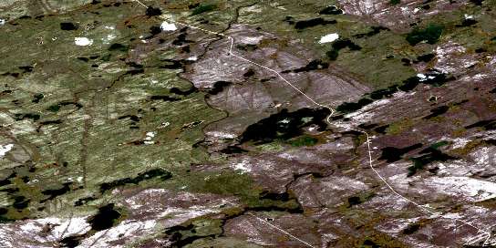 Ward Lakes Satellite Map 074I10 at 1:50,000 scale - National Topographic System of Canada (NTS) - Orthophoto