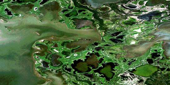 Air photo: Hilda Lake Satellite Image map 074L12 at 1:50,000 Scale