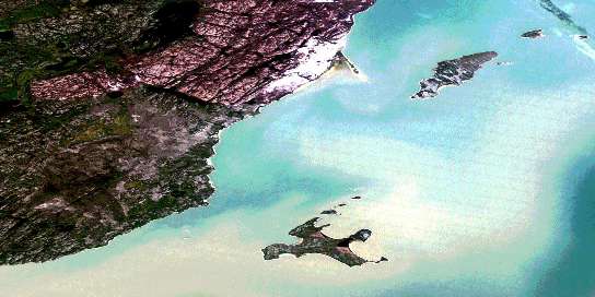 Air photo: Bustard Island Satellite Image map 074L15 at 1:50,000 Scale