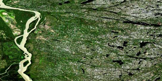 Ryan Lake Satellite Map 074M03 at 1:50,000 scale - National Topographic System of Canada (NTS) - Orthophoto