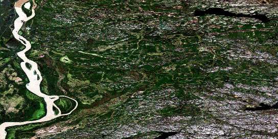 Air photo: Bocquene Lake Satellite Image map 074M06 at 1:50,000 Scale