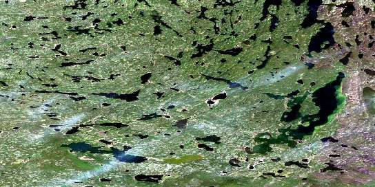 Cornwall Lake Satellite Map 074M10 at 1:50,000 scale - National Topographic System of Canada (NTS) - Orthophoto