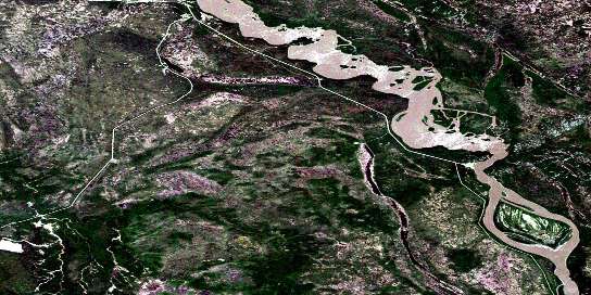 Fitzgerald Satellite Map 074M13 at 1:50,000 scale - National Topographic System of Canada (NTS) - Orthophoto
