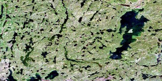 Andrew Lake Satellite Map 074M16 at 1:50,000 scale - National Topographic System of Canada (NTS) - Orthophoto