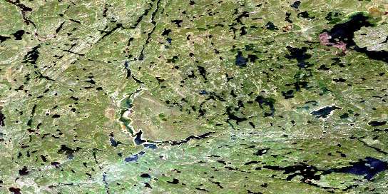Thainka Lake Satellite Map 074N13 at 1:50,000 scale - National Topographic System of Canada (NTS) - Orthophoto