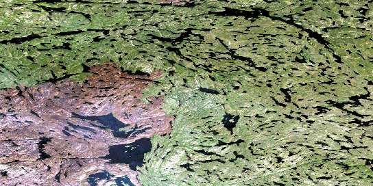Nevins Lake Satellite Map 074O12 at 1:50,000 scale - National Topographic System of Canada (NTS) - Orthophoto