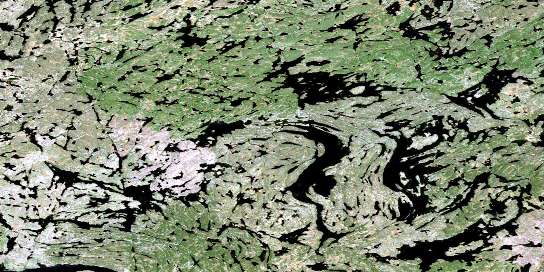 Seguin Lake Satellite Map 074P14 at 1:50,000 scale - National Topographic System of Canada (NTS) - Orthophoto