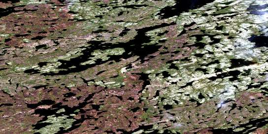 Hostile Lake Satellite Map 075B16 at 1:50,000 scale - National Topographic System of Canada (NTS) - Orthophoto