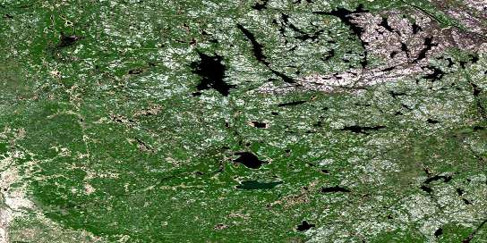 Mistigi Lake Satellite Map 075D05 at 1:50,000 scale - National Topographic System of Canada (NTS) - Orthophoto