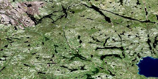 Methleka Lake Satellite Map 075D06 at 1:50,000 scale - National Topographic System of Canada (NTS) - Orthophoto