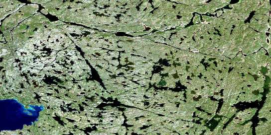Star Lake Satellite Map 075D07 at 1:50,000 scale - National Topographic System of Canada (NTS) - Orthophoto