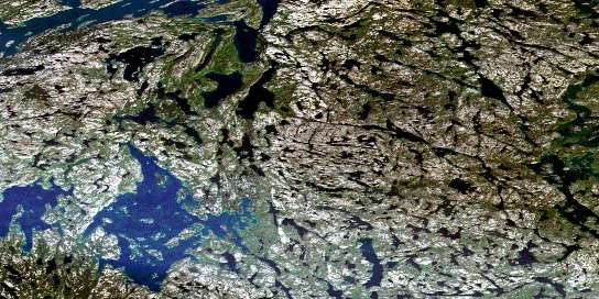 O Connor Lake Satellite Map 075E05 at 1:50,000 scale - National Topographic System of Canada (NTS) - Orthophoto