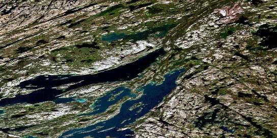 Thubun Lakes Satellite Map 075E12 at 1:50,000 scale - National Topographic System of Canada (NTS) - Orthophoto