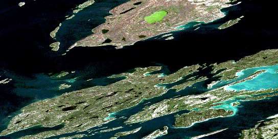 Keith Island Satellite Map 075L04 at 1:50,000 scale - National Topographic System of Canada (NTS) - Orthophoto