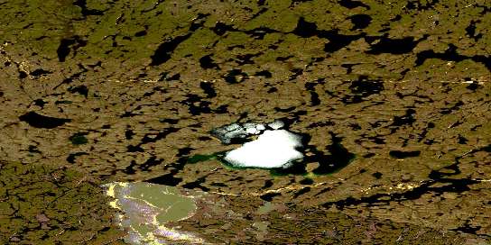 Air photo: Heuss Lake Satellite Image map 075O06 at 1:50,000 Scale