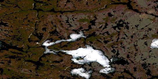 Healey Lake Satellite Map 076B07 at 1:50,000 scale - National Topographic System of Canada (NTS) - Orthophoto