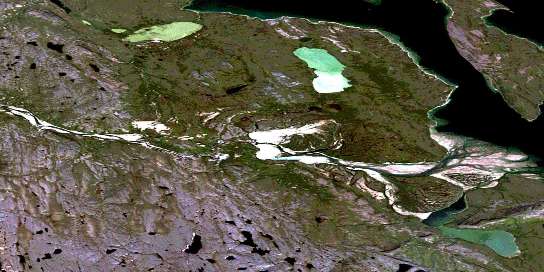 Bathurst Inlet Satellite Map 076K16 at 1:50,000 scale - National Topographic System of Canada (NTS) - Orthophoto