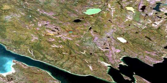 Portage Bay Satellite Map 076N01 at 1:50,000 scale - National Topographic System of Canada (NTS) - Orthophoto