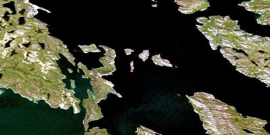 North Quadyuk Island Satellite Map 076O04 at 1:50,000 scale - National Topographic System of Canada (NTS) - Orthophoto