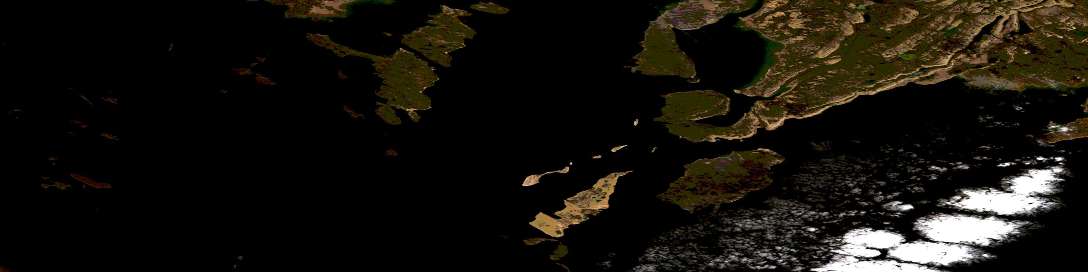 Porden Islands Satellite Map 077B01 at 1:50,000 scale - National Topographic System of Canada (NTS) - Orthophoto