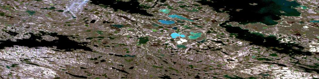 Surrey Lake Satellite Map 077D12 at 1:50,000 scale - National Topographic System of Canada (NTS) - Orthophoto