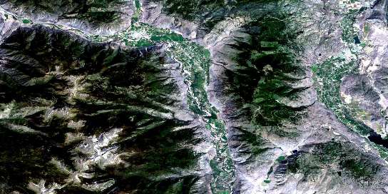 Keremeos Satellite Map 082E04 at 1:50,000 scale - National Topographic System of Canada (NTS) - Orthophoto