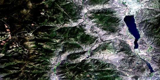 Penticton Satellite Map 082E05 at 1:50,000 scale - National Topographic System of Canada (NTS) - Orthophoto