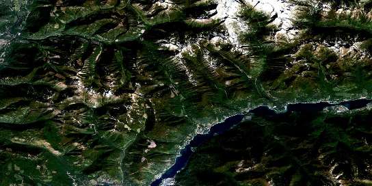 Kokanee Peak Satellite Map 082F11 at 1:50,000 scale - National Topographic System of Canada (NTS) - Orthophoto