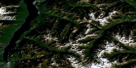 Slocan Satellite Map 082F14 at 1:50,000 scale - National Topographic System of Canada (NTS) - Orthophoto