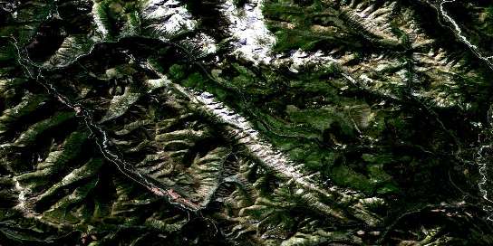 Inverted Ridge Satellite Map 082G02 at 1:50,000 scale - National Topographic System of Canada (NTS) - Orthophoto