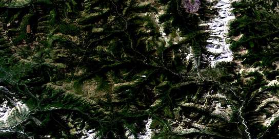 Flathead Ridge Satellite Map 082G07 at 1:50,000 scale - National Topographic System of Canada (NTS) - Orthophoto