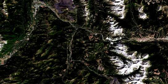 Crowsnest Satellite Map 082G10 at 1:50,000 scale - National Topographic System of Canada (NTS) - Orthophoto