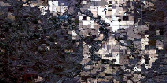 Cardston Satellite Map 082H03 at 1:50,000 scale - National Topographic System of Canada (NTS) - Orthophoto