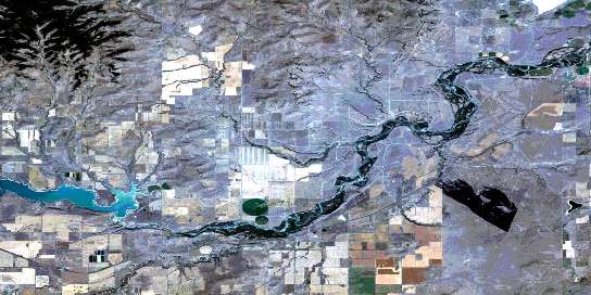 Brocket Satellite Map 082H12 at 1:50,000 scale - National Topographic System of Canada (NTS) - Orthophoto