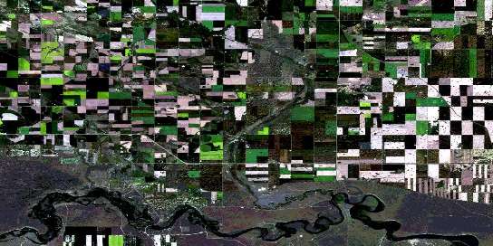 Cluny Satellite Map 082I15 at 1:50,000 scale - National Topographic System of Canada (NTS) - Orthophoto