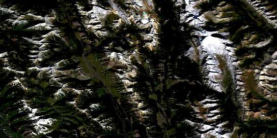 Mount Abruzzi Satellite Map 082J06 at 1:50,000 scale - National Topographic System of Canada (NTS) - Orthophoto