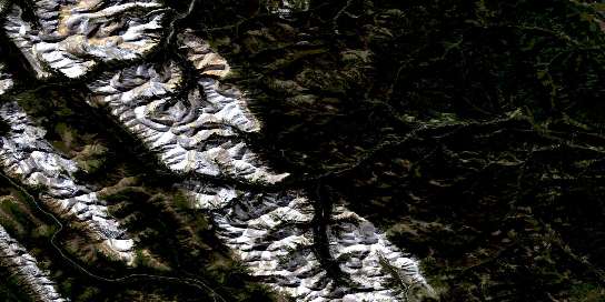 Mount Rae Satellite Map 082J10 at 1:50,000 scale - National Topographic System of Canada (NTS) - Orthophoto